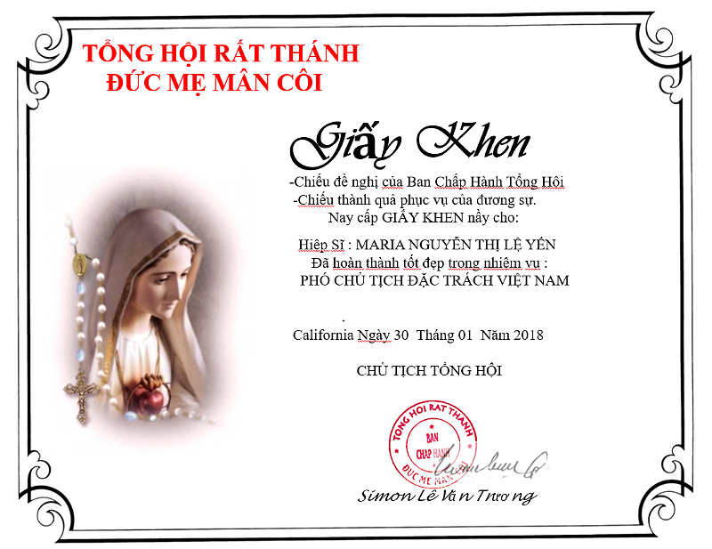 Giay Khen Maria Nguyen Thi Le Yen